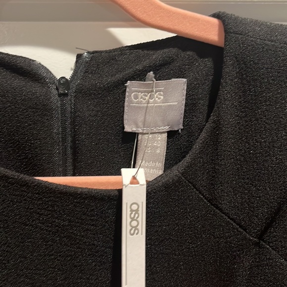 ASOS black dress midi long sleeve size 8 new with tags - Picture 2 of 8